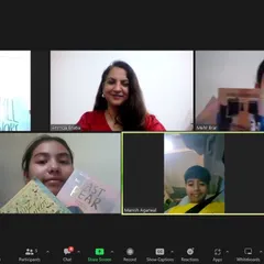 An online session with our Bookyardigans. Even on a screen, the discussions are lively and insightful as children hold up their books and share their thoughts on the stories.