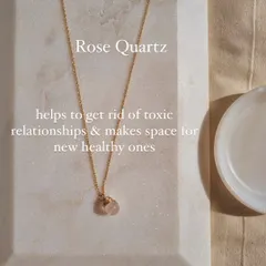Rose Quartz is the ultimate stone of love. My bī́ja pendant helps clear away toxic relationship patterns to make space for healthy, new connections built on trust and mutual respect.