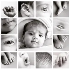 A black and white collage is another one of my favorite ways to showcase details. It highlights the textures of their skin and hair, and the sweet expressions they make, awake or asleep.