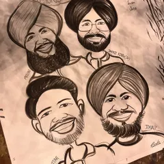 A group portrait of the 'Bengaluru Monsters'. I love creating these custom pieces for friends and teams.