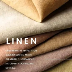 Couture begins with choice. This image showcases a selection of fine linens, a perfect fabric for summer outfits due to its breathable and lightweight nature. I source only the best materials for my clients.