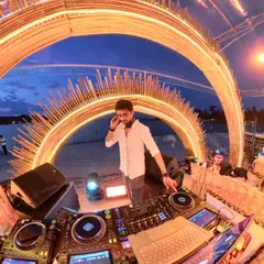 A stunning sundowner wedding event in Koh Samui, Thailand. The unique bamboo stage and beach setting created a magical vibe for the party.