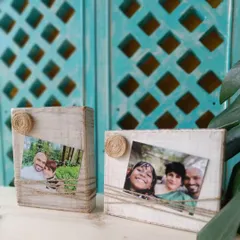 "Moments framed forever." Our rustic wooden photo blocks are a warm and unique way to display your cherished memories. They are handmade with love and finished with a distressed look.