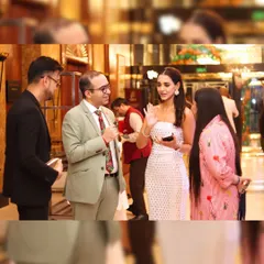 Events like SKINflicks 2025 are about creating connections. Here, I am seen in conversation with attendees, sharing insights and listening to their skincare journeys. It was an unforgettable evening of skin, care, and confidence.