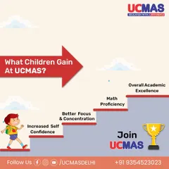 The path to academic excellence starts here. At UCMAS, children gain increased self-confidence, which leads to better focus and concentration. This foundation helps them achieve math proficiency and overall academic success.