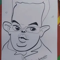 A caricature of a scriptwriter. I tried to capture a thoughtful and creative expression.