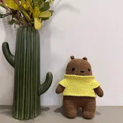 Here’s a custom character plushie of Brown Bear from We Bare Bears. Bringing your favorite characters to life with yarn is one of my favorite things to do.