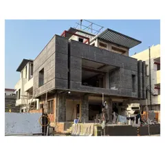 The structural work of our Lucknow bungalow project is taking shape. This image captures the raw form of the building, which will soon be transformed into the luxury residence we envisioned.