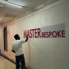 This was the beginning. Putting up the 'Master Bespoke' sign on the wall of my new space was a big moment in my journey.