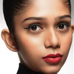 This tight close-up creates an intimate and powerful headshot. By filling the frame with the model's face, the focus is entirely on her expression and the details of her features, making for a very impactful portfolio image.