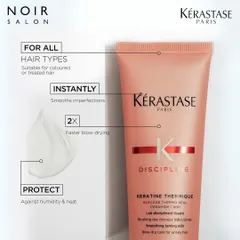 Pamper yourself at home with our luxury home care product range. This Kérastase product is perfect for smoothing imperfections and protecting your hair against humidity and heat.