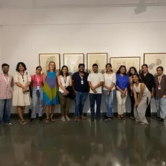 The team from the Museum of Art & Photography (MAP), Bangalore, visiting the 'Bring me Flowers' exhibition. It's wonderful to see engagement from other cultural institutions in the city.