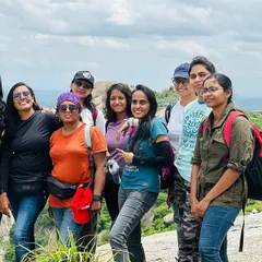 Our group on a trek to Savandurga Hills. We combine our love for riding with a passion for adventure, exploring beautiful landscapes around Bangalore.