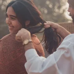 Another beautiful still from the 'Seasons of Love' photoshoot. This image captures a simple act of care, which is a recurring theme in my couple illustrations.