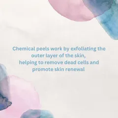 Chemical peels work by exfoliating the outer layer of the skin, removing dead cells and promoting skin renewal for a brighter complexion.