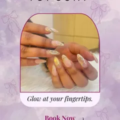 Glow at your fingertips. This design features a beautiful, glossy cat-eye effect on long, almond-shaped nail extensions for a look that never goes out of style.