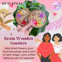 Sip in style with your own custom resin coasters. This is a popular project where you can embed dried flowers, gold flakes, and even your favorite quotes into wooden coasters. It's a simple way to add a personal touch to your coffee table.