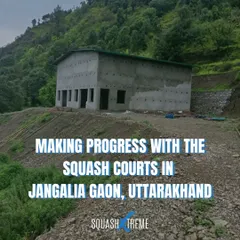 Making progress with our squash courts in Janglia Gaon. We have hired local villagers to help with construction, supporting the local community while building a future for the sport.