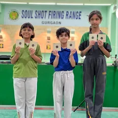 A group of young athletes at our Gurgaon range. We welcome children of all ages to learn the sport in a safe environment.
