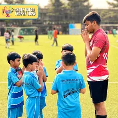 It all starts here. A coach guides our youngest players, the 'Chote Ustads', teaching them not just football skills but also discipline and respect. We believe in building a strong foundation from the very first day.