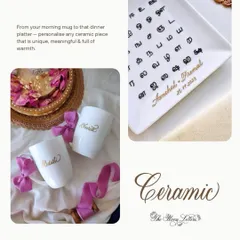 From your morning mug to a dinner platter, I can personalize any ceramic piece to make it unique, meaningful, and full of warmth. This plate features Tamil script, showing the versatility of my work.