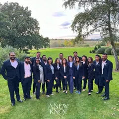 Our incredible team on the ground at a beautiful countryside wedding in the UK. We travel the world to bring our clients' visions to life, and we do it with a smile.