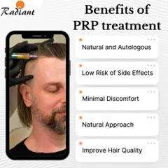 Why do I often recommend PRP for hair loss? First, it's autologous, meaning it uses your own blood, which minimizes risks. The procedure involves minimal discomfort and is a natural approach to stimulating hair follicles. The primary benefit I see in my patients is a marked improvement in overall hair quality, thickness, and strength.