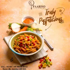 Truly pastalicious. We offer classic Italian options like this Penne pasta tossed in a zesty tomato sauce with colorful bell peppers.