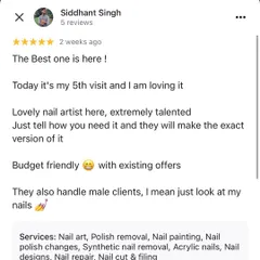 This client, on his 5th visit, calls us "The Best one". He praises our talented artists who can create the exact design you want and notes that we are budget-friendly and welcoming to male clients.