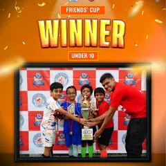 Starting young, winning big. Our Under-10 team clinched the Winner's trophy at the Friends' Cup, showcasing incredible skill and teamwork at a young age. We nurture talent from the grassroots level.