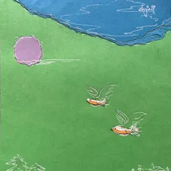 A simple and serene collage created with torn paper and a few lines of ink. This piece shows how you can create a beautiful landscape with just a few carefully chosen elements.