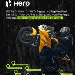 We took Hero MotoCorp to India's biggest college festivals, creating a high-impact presence across 8 campuses. This campaign blended motorcycling culture with youth energy through stunt shows, interactive zones, and branded merchandise, reaching millions online and lakhs on the ground.