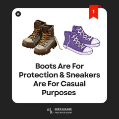 The primary difference is purpose. Boots are designed for protection and support in rugged conditions, while sneakers are made for casual comfort and athletic activities.