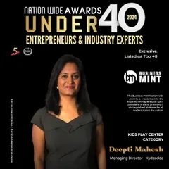 I am incredibly honored and humbled to be recognized as one of the Top 40 Under 40 Entrepreneurs by Business Mint for my work in the Kids Play Center category. This award belongs to my team and our wonderful community.