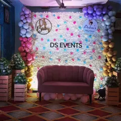 This is one of my popular baby shower designs. It features a full floral wall with pops of color, elegant balloon garlands, and a custom "Oh Baby" sign, creating the perfect photo backdrop for the parents-to-be.