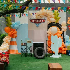 We bring your child's favorite theme to life. For this party, we created a full 'Cars' themed experience, complete with custom decorations and racing-inspired art activities.