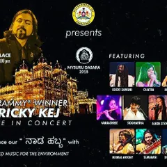 This poster is from a live concert with Grammy winner Ricky Kej at the historic Mysuru Palace for Mysuru Dasara 2018. Performing for the 'Naada Habba' was an unforgettable experience.