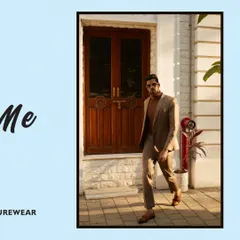 A clean, contemporary menswear look featuring a tonal brown suit paired with a turtleneck. This street-style editorial shot captures a sense of modern Italian elegance and effortless cool.