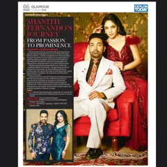 The full feature inside Ceylon Today, where my red feather gown and a custom emerald green sequin gown were beautifully styled. It's an honor to be recognized internationally.