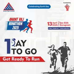 The final 24-hour countdown. This "1 Day To Go" post for the Anant Raj Runathon builds maximum excitement and anticipation just before race day, ensuring a high-energy start.