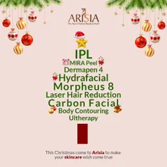 The holiday season is a time to sparkle. We offer a wide range of treatments like Hydrafacial, Morpheus 8, and Carbon Facials to get your skin festive-ready.