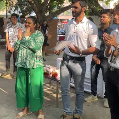 Addressing the talented student artists at the IIT Delhi event. It's always inspiring to see so much creativity.