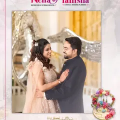 A night of gold, glamour, and a whole lot of love. This candid shot captures a happy couple sharing a moment during their reception at Raj Grand Jalsa, with one of our decorative carousel horses in the background.