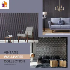 Explore timeless designs with our vintage wallpaper collection. This collage shows a range of options, from dark, moody 3D geometrics to intricate, classic patterns that add a unique and fashionable statement to any room.