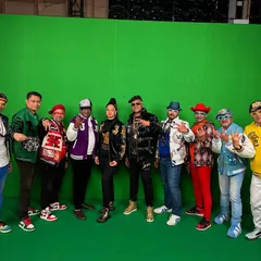 A group photo with a corporate team after choreographing their performance. We used a green screen for this shoot, and I worked with them on a hip-hop routine, complete with styling and direction.