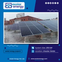 Another view of the expansive 250 kW solar array at IILM University. Our systems are designed for maximum efficiency and long-term power generation.