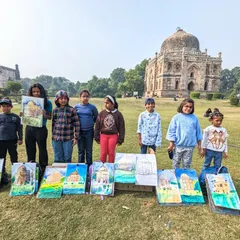 We believe art is not confined to the studio. Here are our students enjoying an outdoor sketching and painting session at Lodhi Garden, capturing the beauty of nature and historical architecture firsthand.