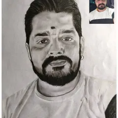 Here you can see the client's original photo next to my finished pencil sketch. My goal is to create a realistic and artistic version of your memory.