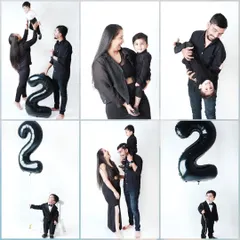 A collage celebrating turning two! This collection of shots shows off all the fun and personality of a toddler's milestone birthday shoot.