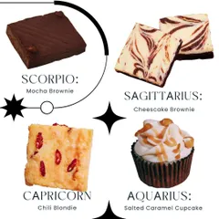The final part of our zodiac dessert forecast. Is your sign a fiery Chili Blondie or an intense Mocha Brownie?